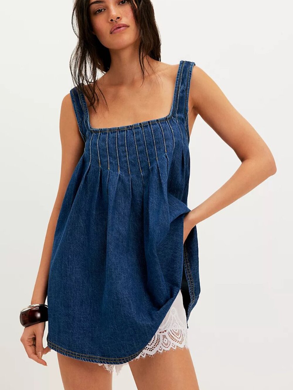 Free People Katie Denim Tunic